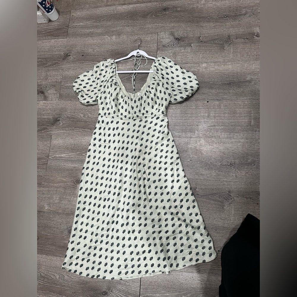 Banana republic Elegant Cream and Black Patterned Backless Dress
